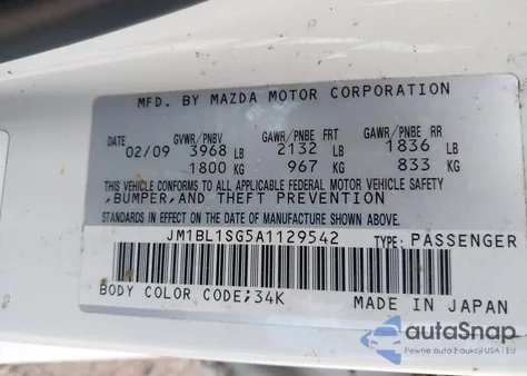 2010 Mazda 3 I from USA, damaged, VIN JM1BL1SG5A1129542